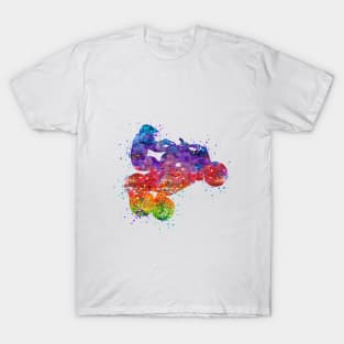 Four Wheeler Riding Boy Watercolor Silhouette T-Shirt